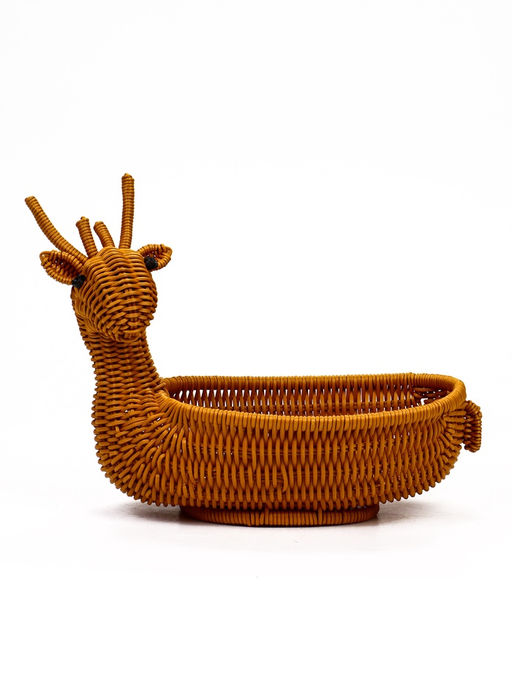 Корзина плетёная для хранения «Олень», 30×23×30 см, пластиковая, коричневая