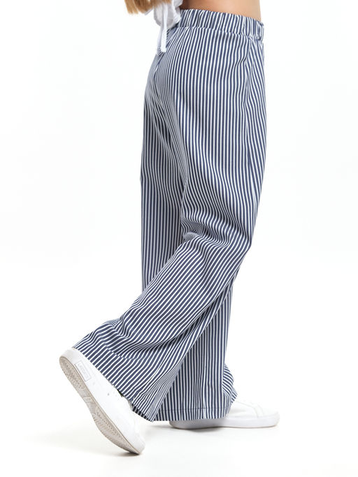 Брюки палаццо спортивные штаны для девочки UD 7949 синяя полоска - Mini maxi фото 8