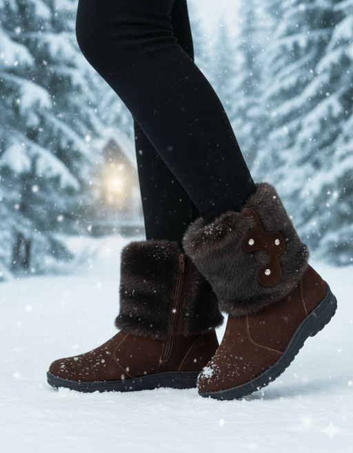 Унты женские на литой подошве. Коричн., Мех "норка" коричн. Короткие. Молния