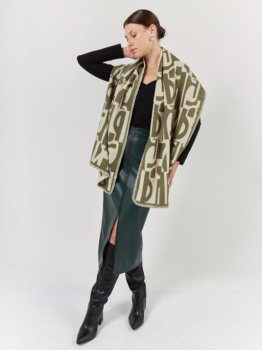 в СОСТАВЕ ШЕРСТЬ и КАШЕМИР Большой, мягкий, теплый однотонный двусторонний палантин. - Tantino фото 2