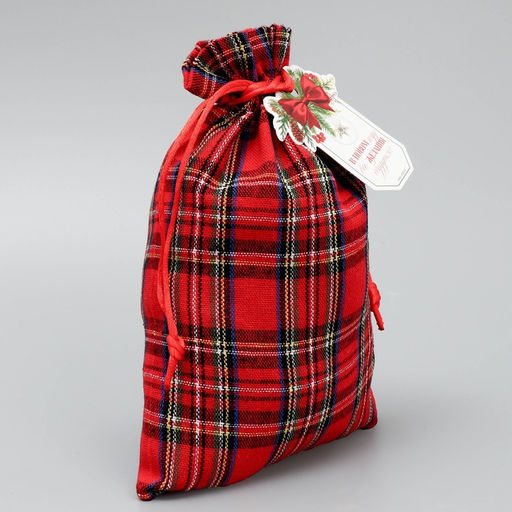 Цена за 5 шт. Мешок подарочный холща С Новыми желаниями, 16 х 23 см +/- 1.5 см - Дарите счастье фото 2