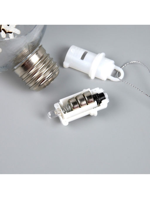 Ёлочный шар Ангелочки, d=8 см, 1 LED, от батареек, свечение тёплое белое - Luazon lighting фото 11