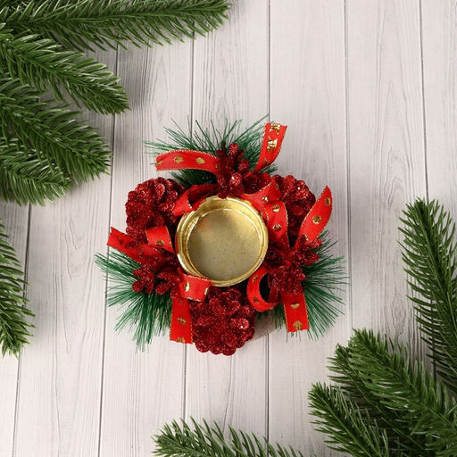 Подсвечник на одну свечу «Красный» 10×4 см, d=4 см