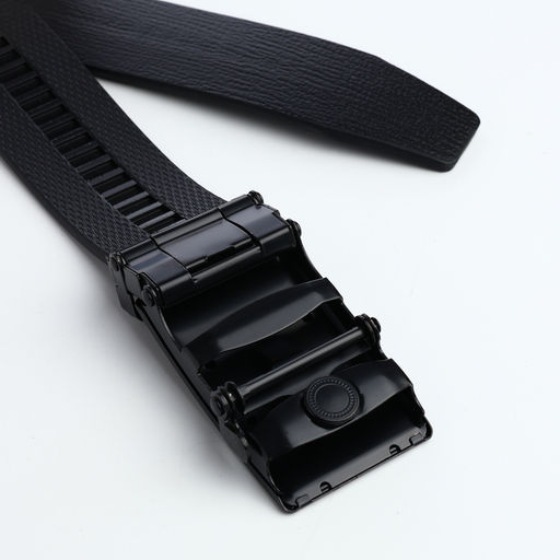 Ремень мужской, 120×3.5 см, металлическая пряжка автомат, регулируемая длина, чёрный