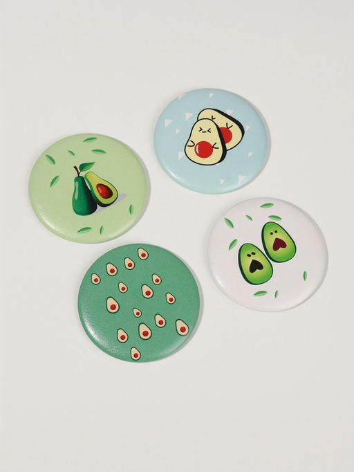 Зеркало карманное «Авокадо», d=7.5 см, рисунок МИКС