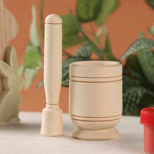 Цена за 2 шт. Основа для росписи «Ступка с пестиком», дерево, 4.5×7 см