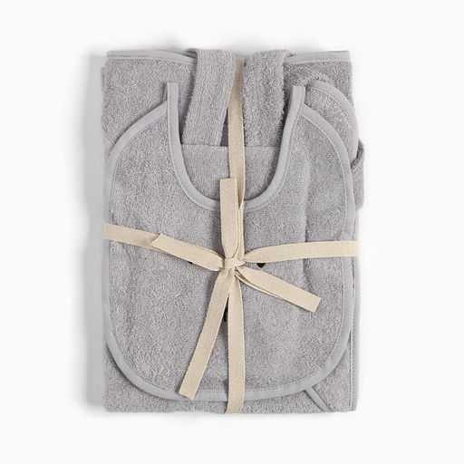 Набор Крошка Я (полотенце-уголок, рукавица, нагрудник), серый, 100% хл, 360 гр/м2  фото 9