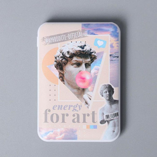 Набор маска для сна, наушники вакуумные и внешний аккумулятор 5000 mAh Love, 20,5 х 16,5 см - Like me фото 8