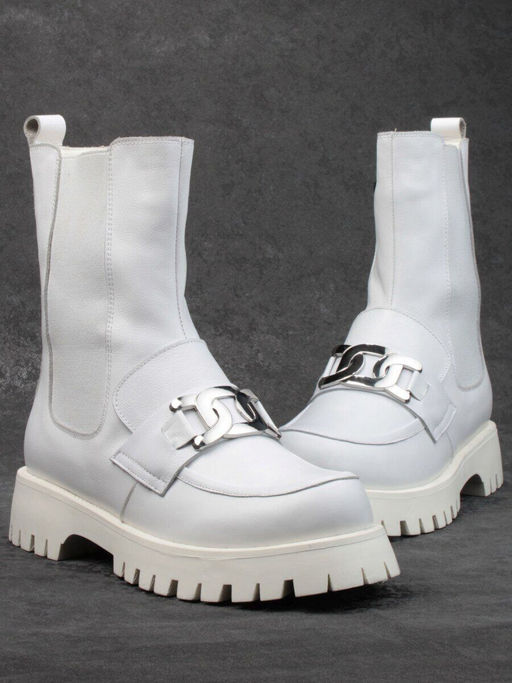 04-YPM5807B WHITE Ботинки зимние женские (натуральная кожа, натуральный мех) - Фабричный китай фото 10