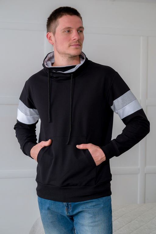 Толстовка мужская из футера Оскар черный - Амадэль фото 3