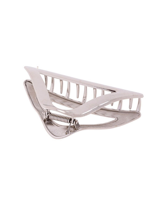 Цена за 6 шт. Крабик для волос «Глянец», треугольник, 10×4.5 см, серебро