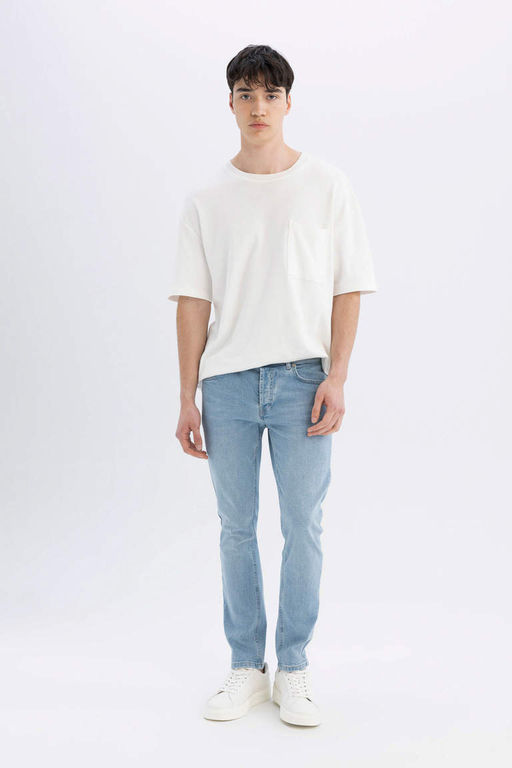 Pedro Slim Fit Джинсовые брюки узкого кроя с нормальной талией и узкими штанинами - Defacto фото 3