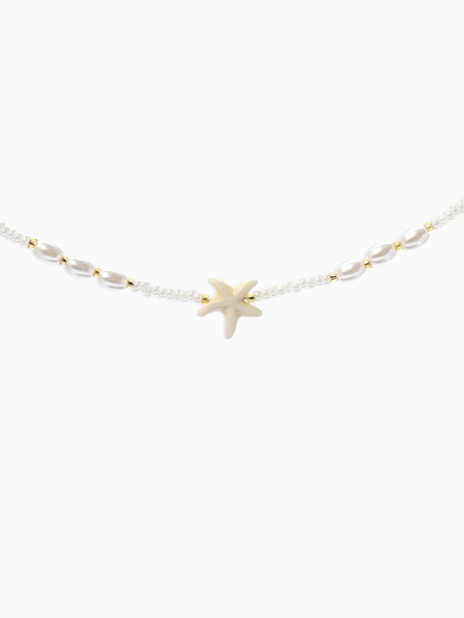 Чокер "Морской мир" звезда, жемчуг, цвет белый в золоте