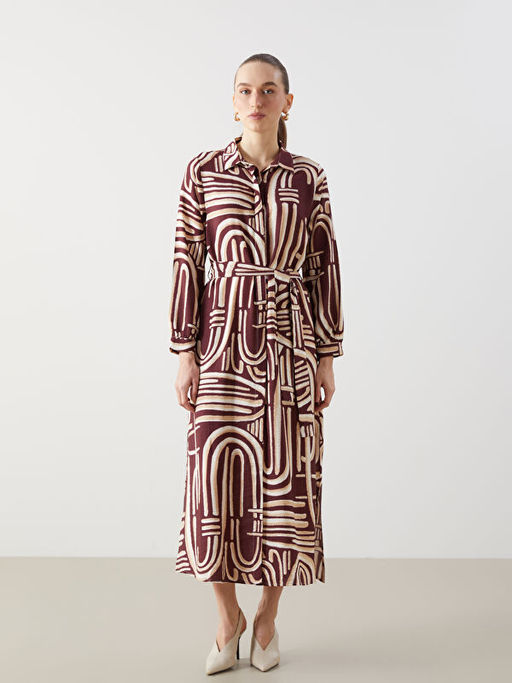 Desenli Kad?n G?mlek Elbise