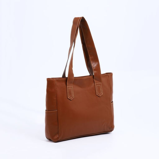 Сумка-шопер на молнии цвет коричневый - Simaland фото 2