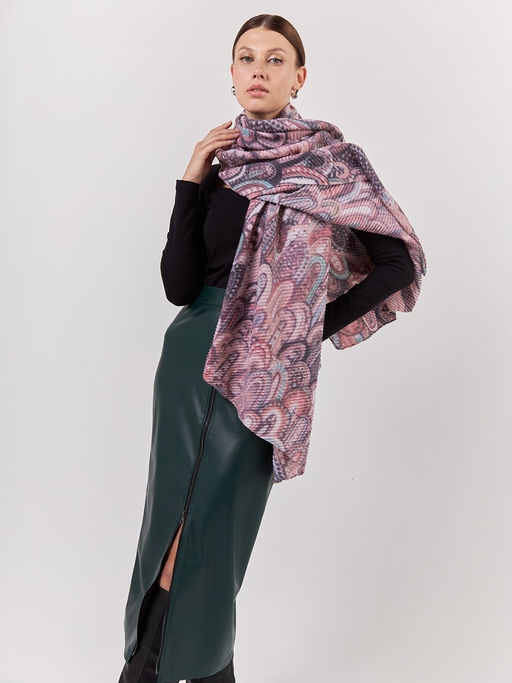 Большой, мягкий, тонкий и очень нежный двусторонний палантин с рисунком - Tantino фото 3