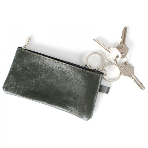 Футляр для ключей Croco-кл-500 (на молнии) натуральная кожа зеленый тем пулл-ап (205) 208509  фото 3