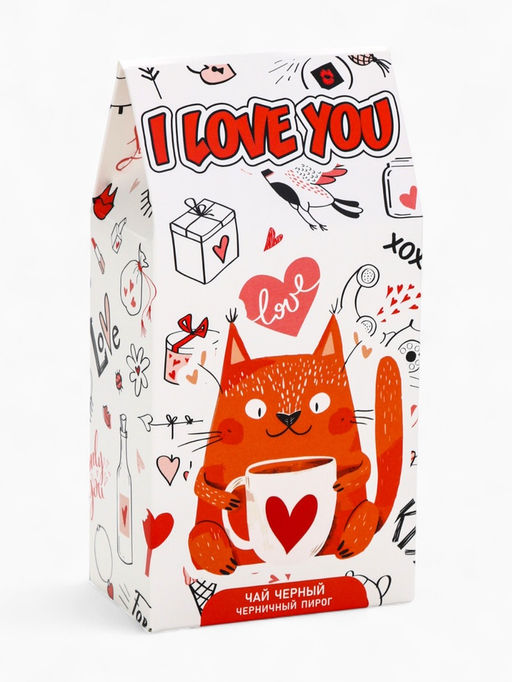 Чай черный I love you, со вкусом черничный пирог, 50 г