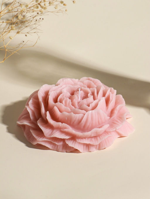 Свеча интерьерная "Бутон пиона" пыльная роза 16х14х4 см