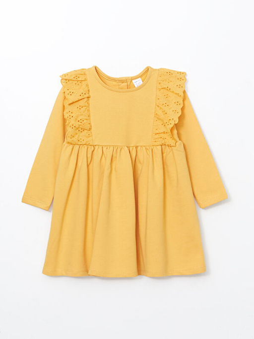 Bisiklet Yaka F?rf?r Detayl? Uzun Kollu K?z Bebek Elbise