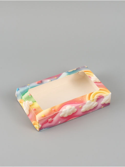 Цена за 5 шт. Коробка подарочная складная «Радуга», 20×12×4 см, с окном