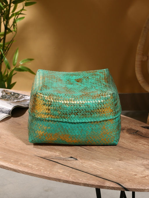 Корзинка плетёная «Голден мини», 30×30×20 см, голубая