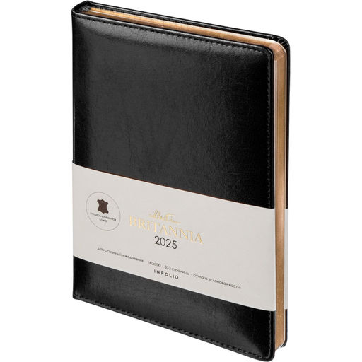 Ежедневник датированный 2025 IF 14х20см 176л. твердый Britannia I1607/black