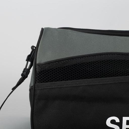 Сумка спортивная на молнии, наружный карман, длинный ремень, цвет чёрный/серый - Simaland фото 5