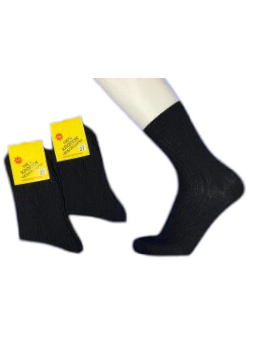 Цена за 10 пар. Чебоксары носки мужские хлопок 100% с рисунком черные - VIKATEX фото 3