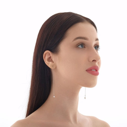 Серьги с жемчугом Цепочки ласка, цвет МИКС