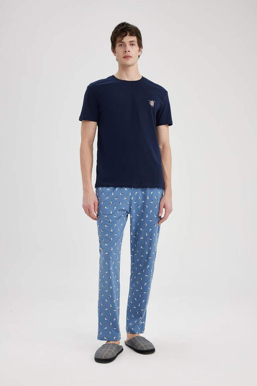 Regular Fit Desenli Cepli Pijama Alt? - Defacto фото 2