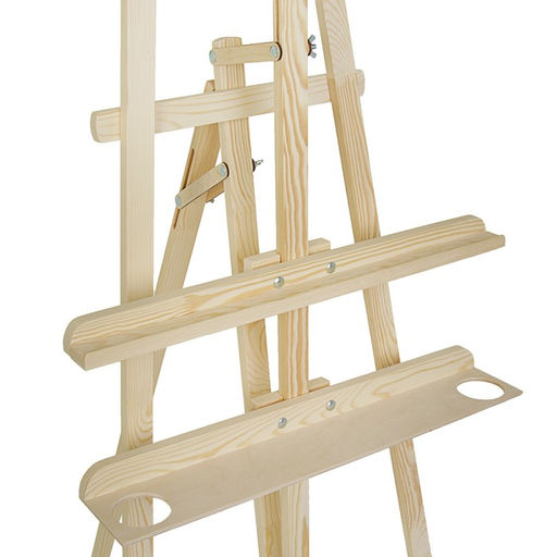 Мольберт тип «Лира» 170×63 см, (полка 60×12 см, с подстаканником), ТРАНСФОРМЕР, с бегунком, неокрашенное дерево, Calligrata №8