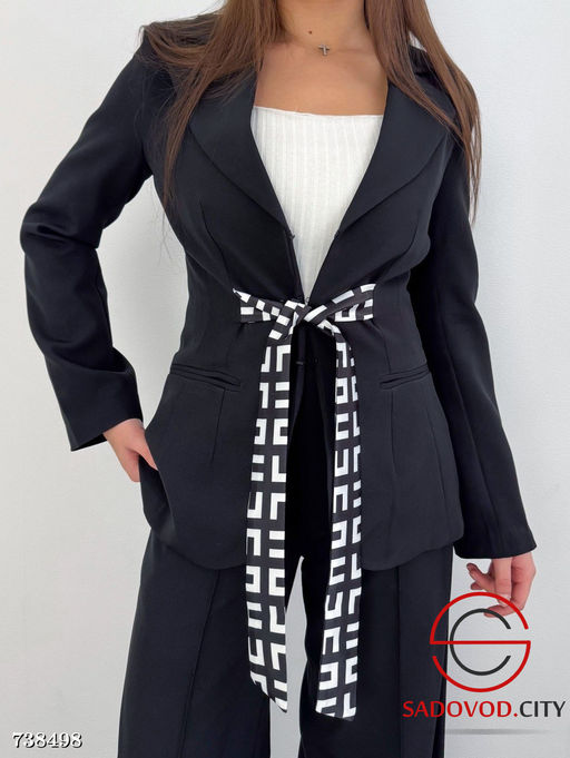 Брючный костюм классический с поясом для женщин - Bruno фото 6