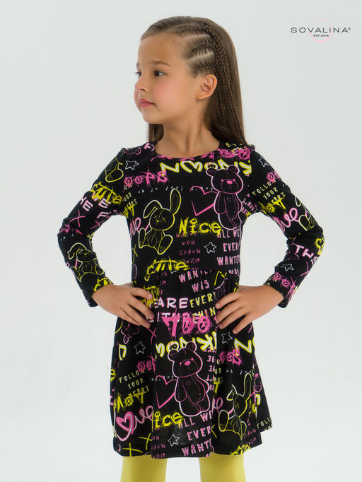 Платье Эля неоновые мишки - Sovalina фото 10