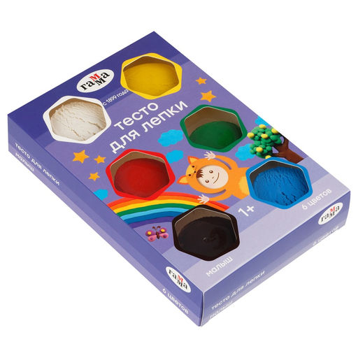 Тесто для лепки Гамма "Малыш" 6цв. по 60гр. (130923_06360)
