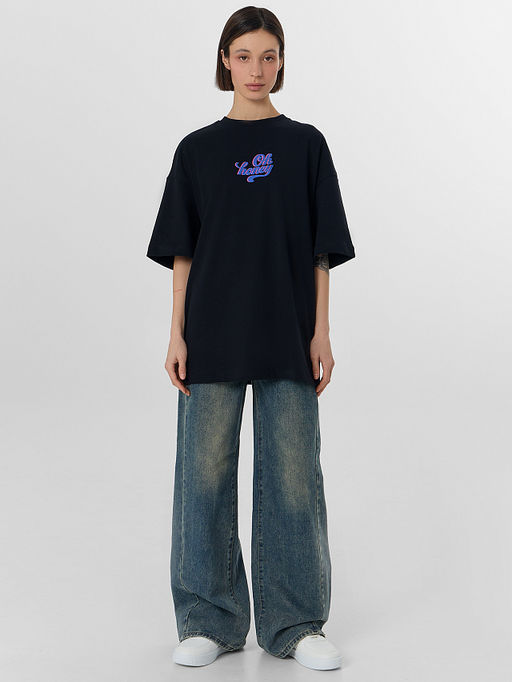 Футболка женская оверсайз черная