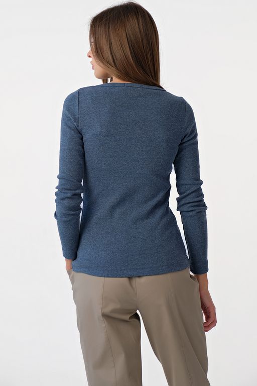 Лонгслив трикотажный с пуговицами из хлопка бордовый - Fly фото 10