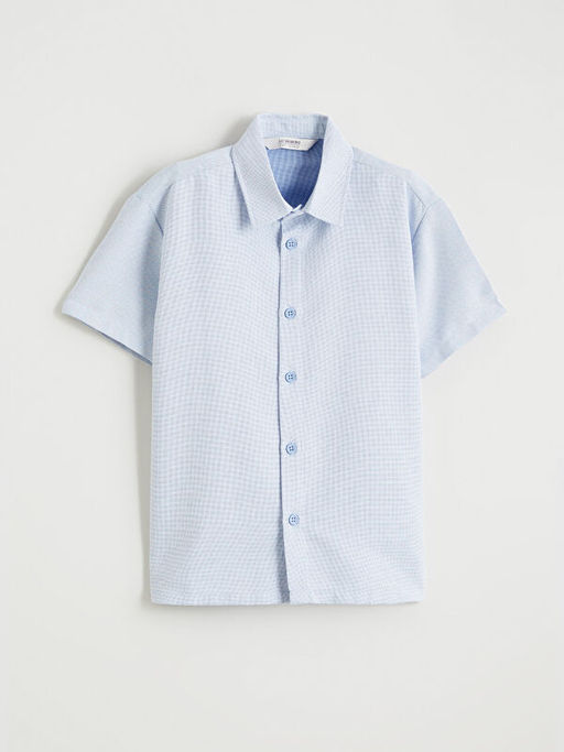 Dokulu K?sa Kollu Erkek ?ocuk G?mlek