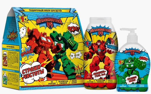 М БИГ Мегамонстры /51301/ПН/ Набор Стражи чистоты (Шампунь-гель 2в1 250мл + Жидкое мыло 300мл).6