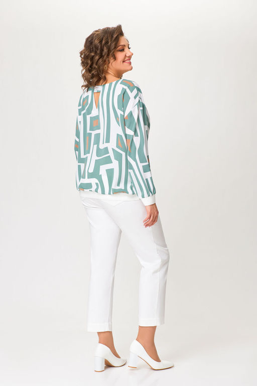 Блуза Swallow 803.2 черный+серебряный узор фото 703