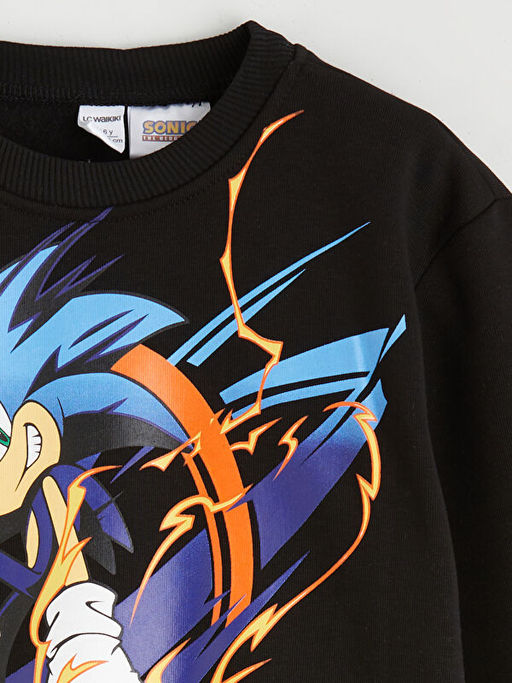 Sonic Bask?l? Erkek ?ocuk Sweatshirt ve Pantolon Tak?m 2li