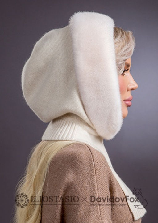 Капор ангора норка белый