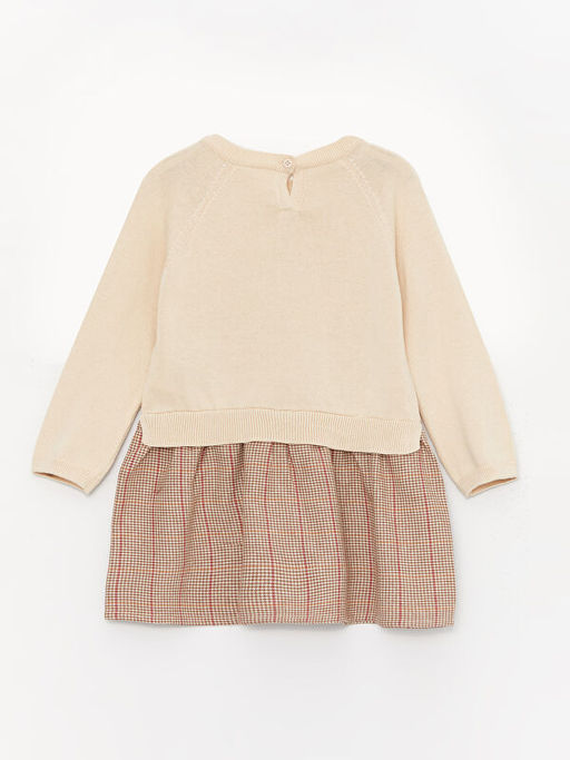 Bisiklet Yaka Uzun Kollu Nak??l? K?z Bebek Triko Elbise - Waikiki фото 2