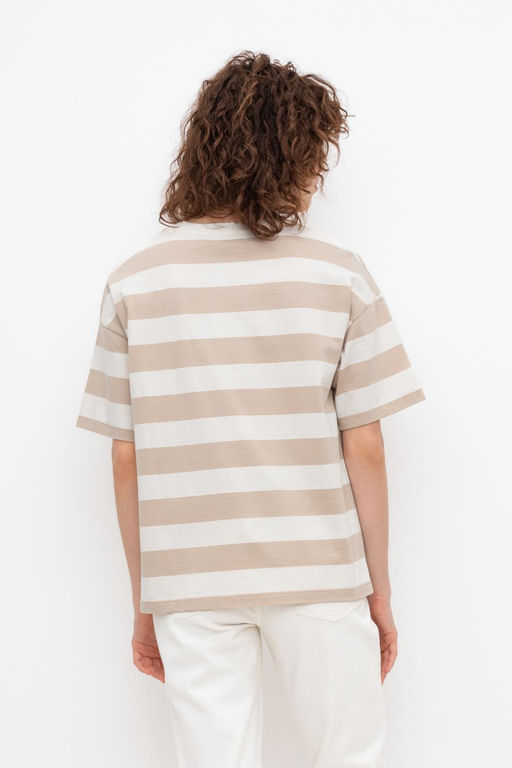 VERY NEAT _ ЕВТ 3190/темно-бежевый,полоска фуфайка жен фото 2