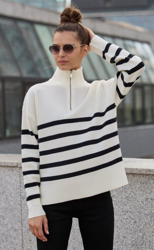 Джемпер F322-15115 white-black - Fine joyce фото 5