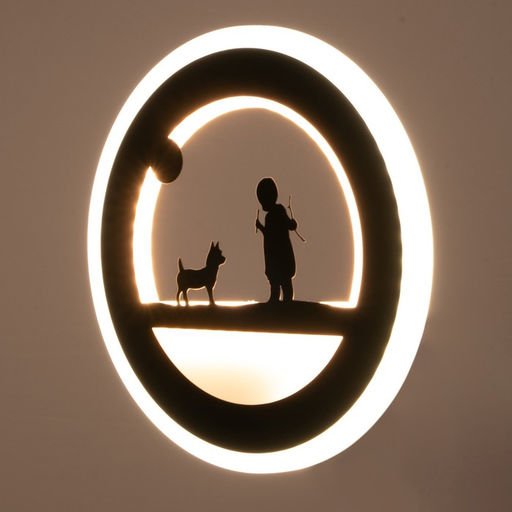 Бра Девочка и щенок LEDx90 черная 22?3.8?22 см