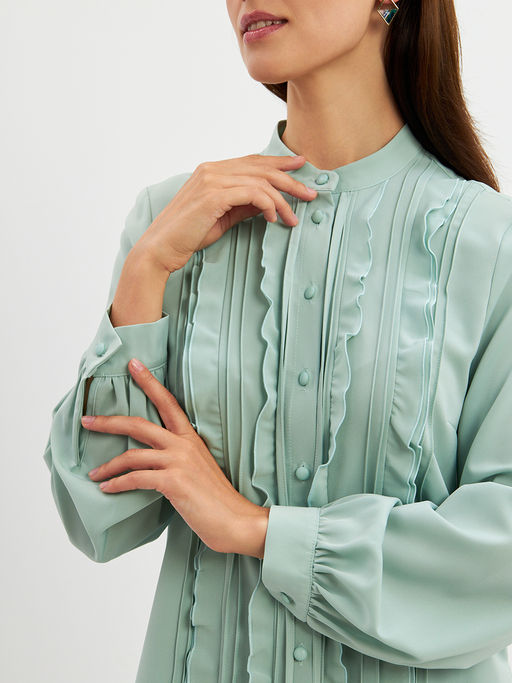 Блузка с рюшами OD-976-3 зеленый