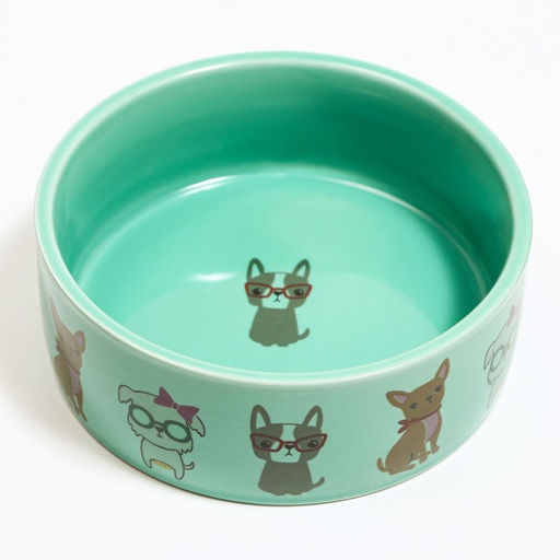 Миска керамическая Важный пес 250мл, 11,5 х 5 см, мятная - Пижон фото 2