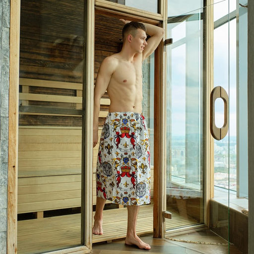 Полотенце банное Этель Настоящий мужчина килт 75*144см, вафля 200г/м2, 100% хл  фото 2