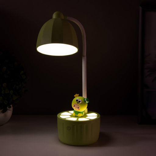 Лампа настольная «Мини лягушонок» LEd=3 режима 6.4 Вт USB салатовый 10×10×37.5 см RISALUX